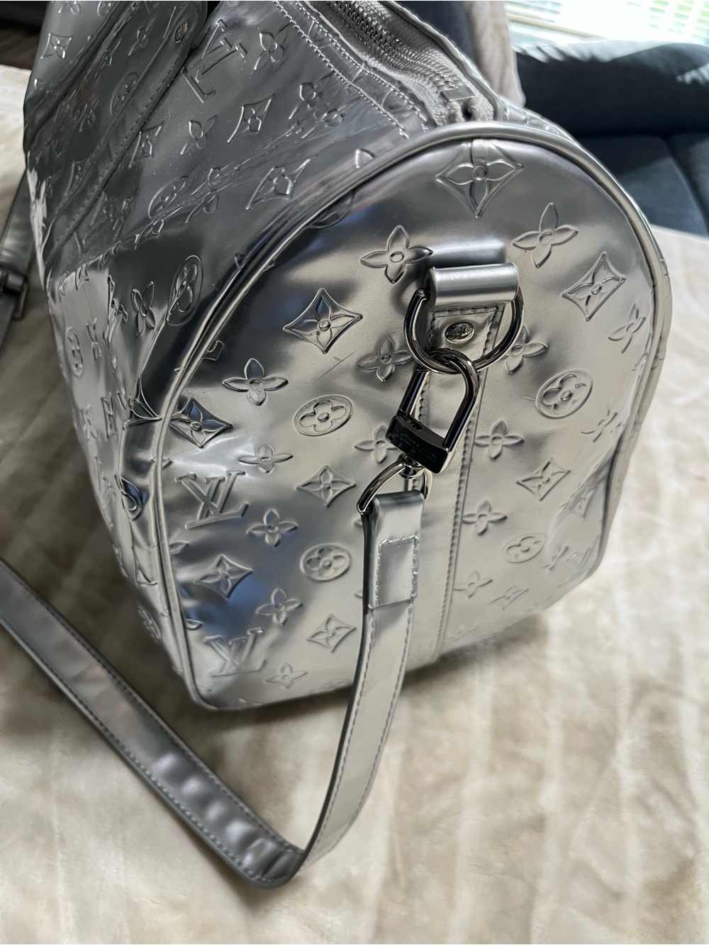 Louis Vuitton Silver Monogram Speedy with Multicolor Scarf Accent - Picture 7 of 16